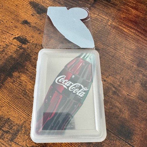 Coca Cola Playing Cards 2 decks Red Green Metal Tin + New Clear Deck in Case - Picture 6 of 18