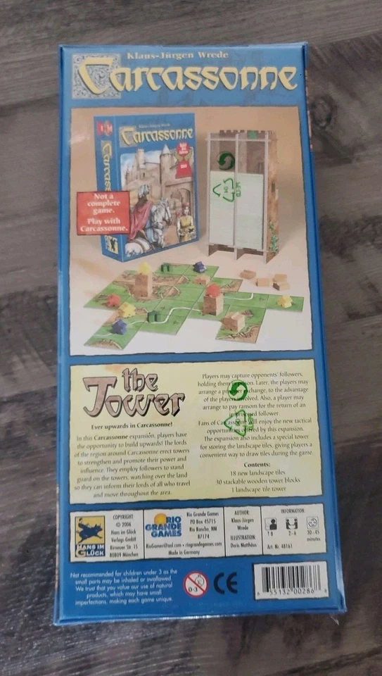 Carcassonne Board Game Expansion: The Tower 2006 Rio Grande NEW SEALED RARE - Image 3 of 4