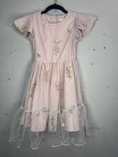 Rare Editions Big Girls Pink Size 7 Embroidered Sheer Cover Flower Girl Dress