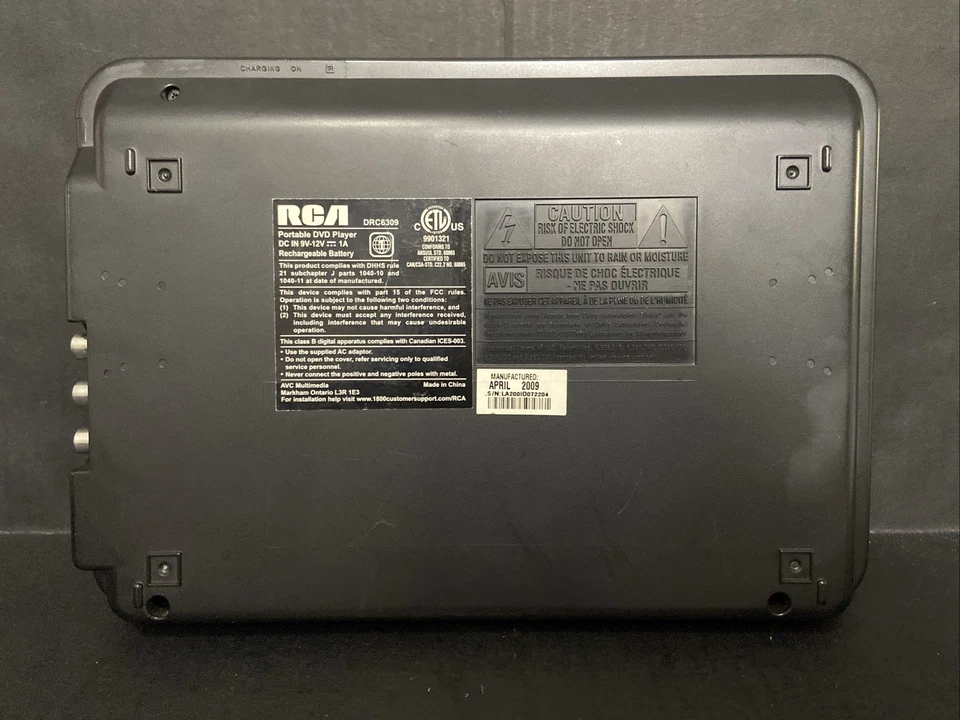 RCA DRC6309 Portable DVD, Audio CD Player w/ Car Plug W/case - Image 4 of 4