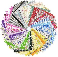 120 Pcs 4'' x 4'' Cotton Craft Fabric Squares, DIY Sewing Quilting Scrapbooki...