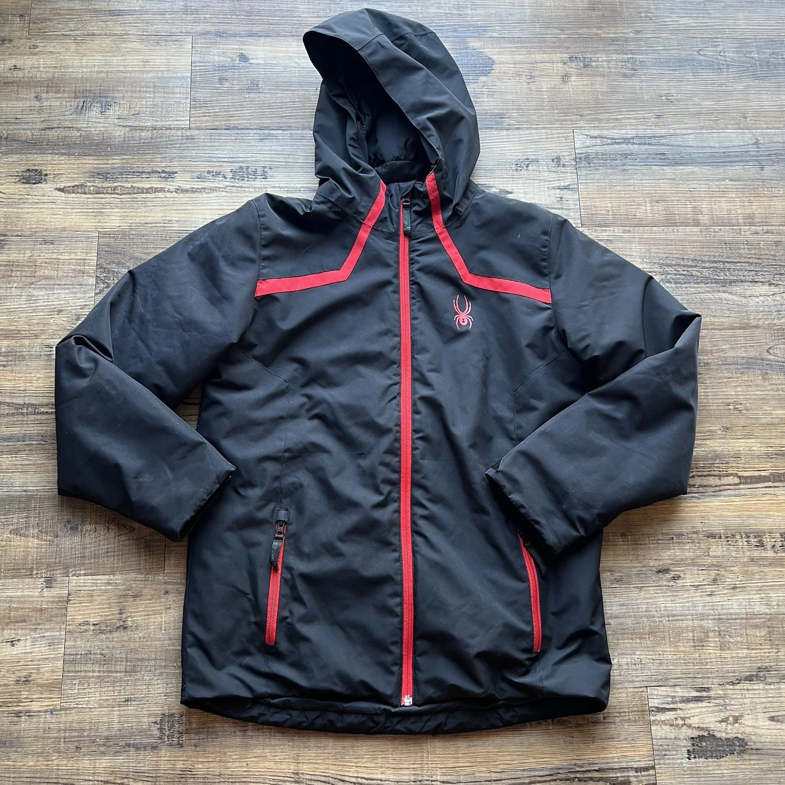 Spyder Boy's Red/Black Fully Insulated Challenger Ski Snow Winter Jacket Size XL