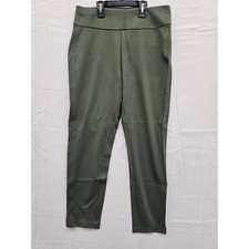 Express Ponte Pant Womens Medium Olive Green High Waist Ankle Slit EX010047 NEW