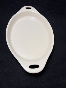 CORNINGWARE Creations Stoneware OVEN Baking Pan Eggshell 42 oz Oval Micro