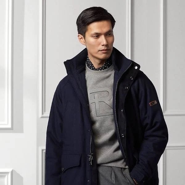 Chaqueta Abrigo Ralph Lauren Etiqueta Púrpura Mandell Mezcla de Lana Coche L Azul Marino PVP £2130 UK Foto 2 de 4