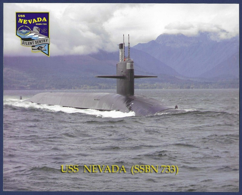 USS NEVADA SSBN-733 Nuclear-Powered Submarine 8 x 10 Official USN Photo