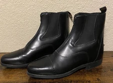 Cavalier Womens Chelsea Black Leather Ankle Boots Size 9 Zip Up In Front Matrix