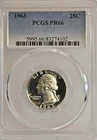 1963 WASHINGTON SILVER QUARTER PROOF GEM PCGS PR66 Philadelphia Mint USA Coin