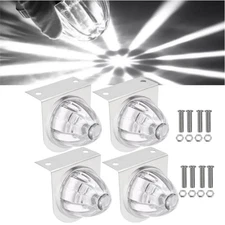 4X LED Watermelon Lights Indicator Turn Signal Side Marker Lamp Truck w/Brackets