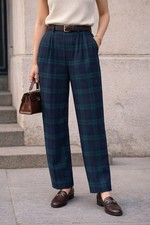 Vintage Giorgio Sant  Angelo Wool Tartan Plaid School Girl Designer Trousers 14