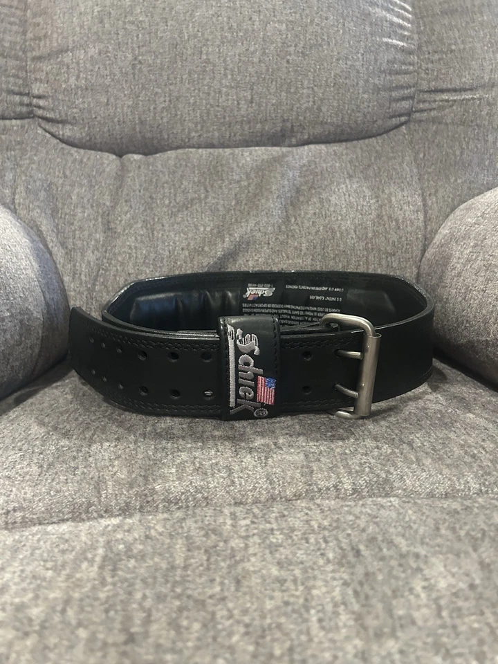 Cinturón de cuero Jay Cutler J2014 Signature para levantamiento de pesas y gimnasio hebilla de acero Foto 3 de 3