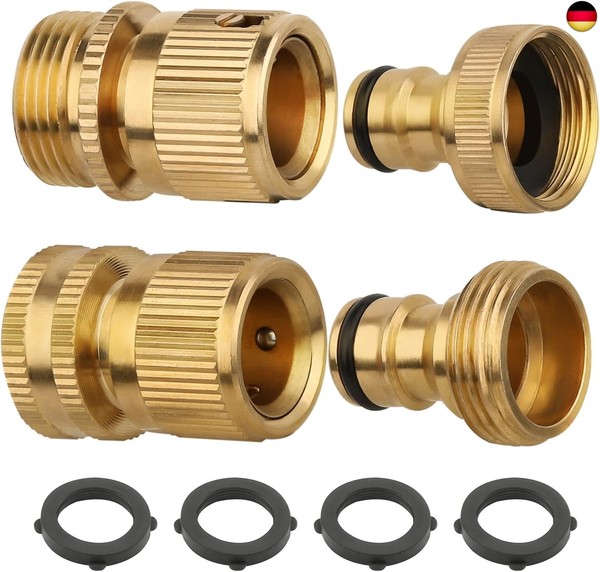 3/4 Zoll Schlauchanschluss, 2 SäTze Messing Schnellkupplung, Garten Schlauch-image