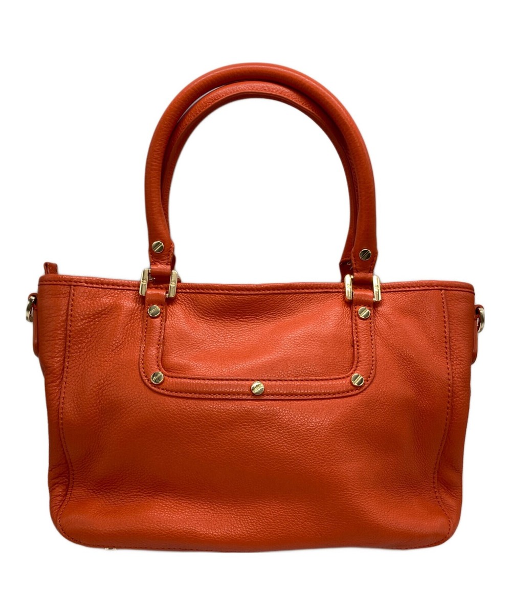 TORY BURCH レザーオレンジレッド 2WAY ショルダーバッグ トリーバーチ 2WAY ミニボストンバッグ ショルダーバッグ