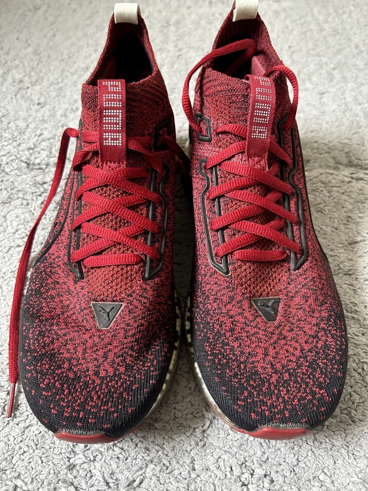 Scarpe da ginnastica PUMA uomo Evo Knit Jamming taglia UK 8 US 9 rosse come calza - Immagine 2 di 4