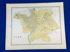 1897 ROME, ITALY Color Map 14.5" x 11.5" Reverse Madrid, Spain