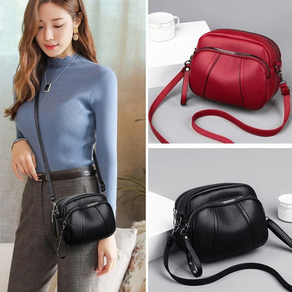 Leather Crossbody Bag Large Capacity Handbag Fashion Shoulder Bags  Women