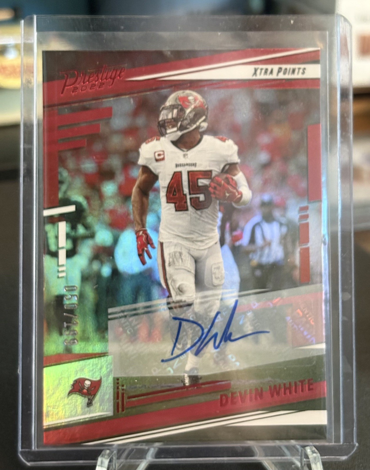 2021 Panini Prestige #/199 Devin White  Xtra Points Premium Red AUTO Buccaneers
