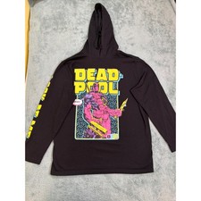 Marvel Deadpool Hoodie Black Pullover Slim Fit Size US UK Medium 