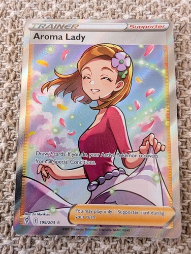 Pokémon TCG Aroma Lady Evolving Skies Holo Ultra Rare Card 199/203