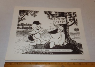 National Bohemian Beer Advertisement Natty Boh Baltimore Sign Pick Up Litter Ad