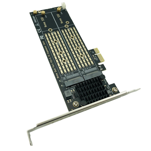 PCIe x1 to Dual M.2 NVMe SSD Adapter Card with LED Indicators - 第 4/7 張圖片