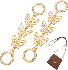 2Pcs Gold Purse Chain Extender, Metal Purse Strap Extender for Handbag Bags, Sho