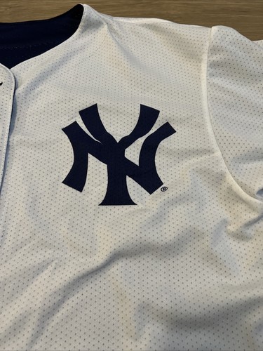 Vtg Majestic New York Yankees Reversible Baseball Jersey Blue Men Sz XL USA Made - Picture 7 of 9