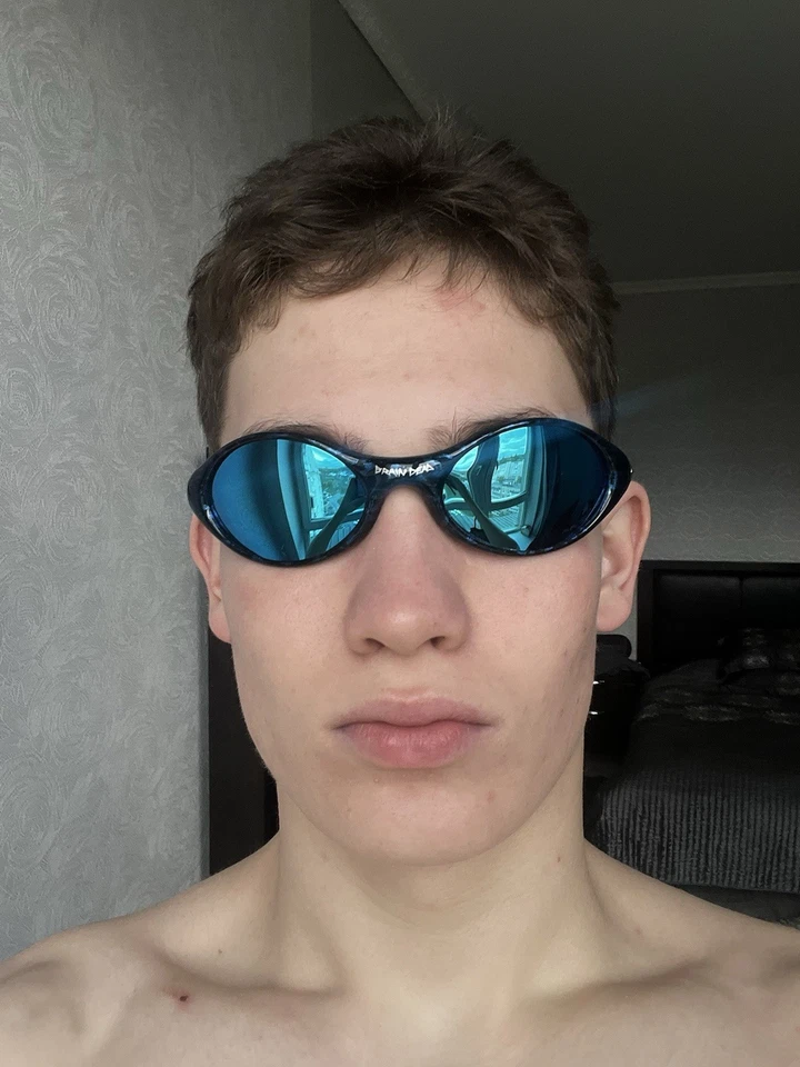 OAKLEY Brain Dead Eye Chaqueta Gafas de sol Factory Team Prizm Negro/Azul RARO y2k Foto 3 de 4