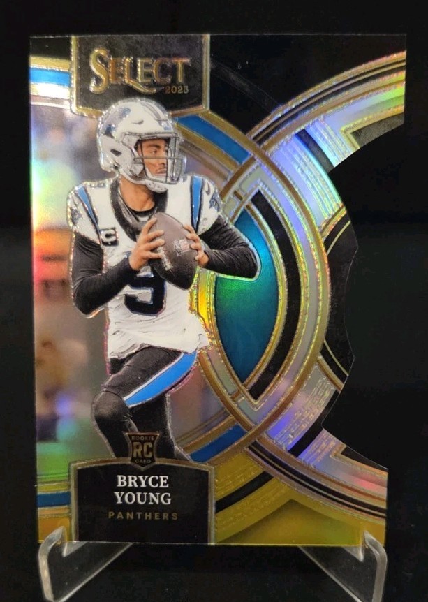 2023 Panini Select Bryce Young RC Rookie Black and Gold Die Cut Prizm #167