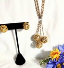 Judy Lee Vintage Signed Goldtone 3 Beaded Necklace and Earrings Set 💛 — photo 2