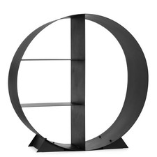 Metall Kaminholzregal Rund 4 Fächer Brennholz-Regal Stapelhilfe Holzlager