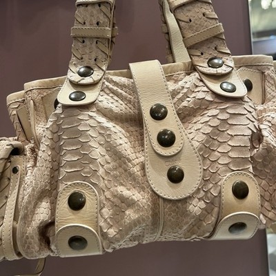 RARE Chloe Python Silverado Cream Beige Bag Vintage Snakeskin