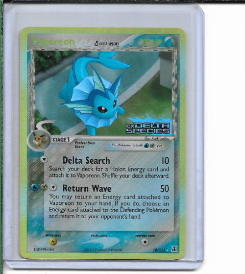 Pokemon Delta Species Vaporeon Reverse Holo Rare #18/113 NM