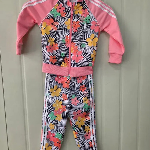 Adidas Kids Floral Training Set for Girls 3-6 Years Official