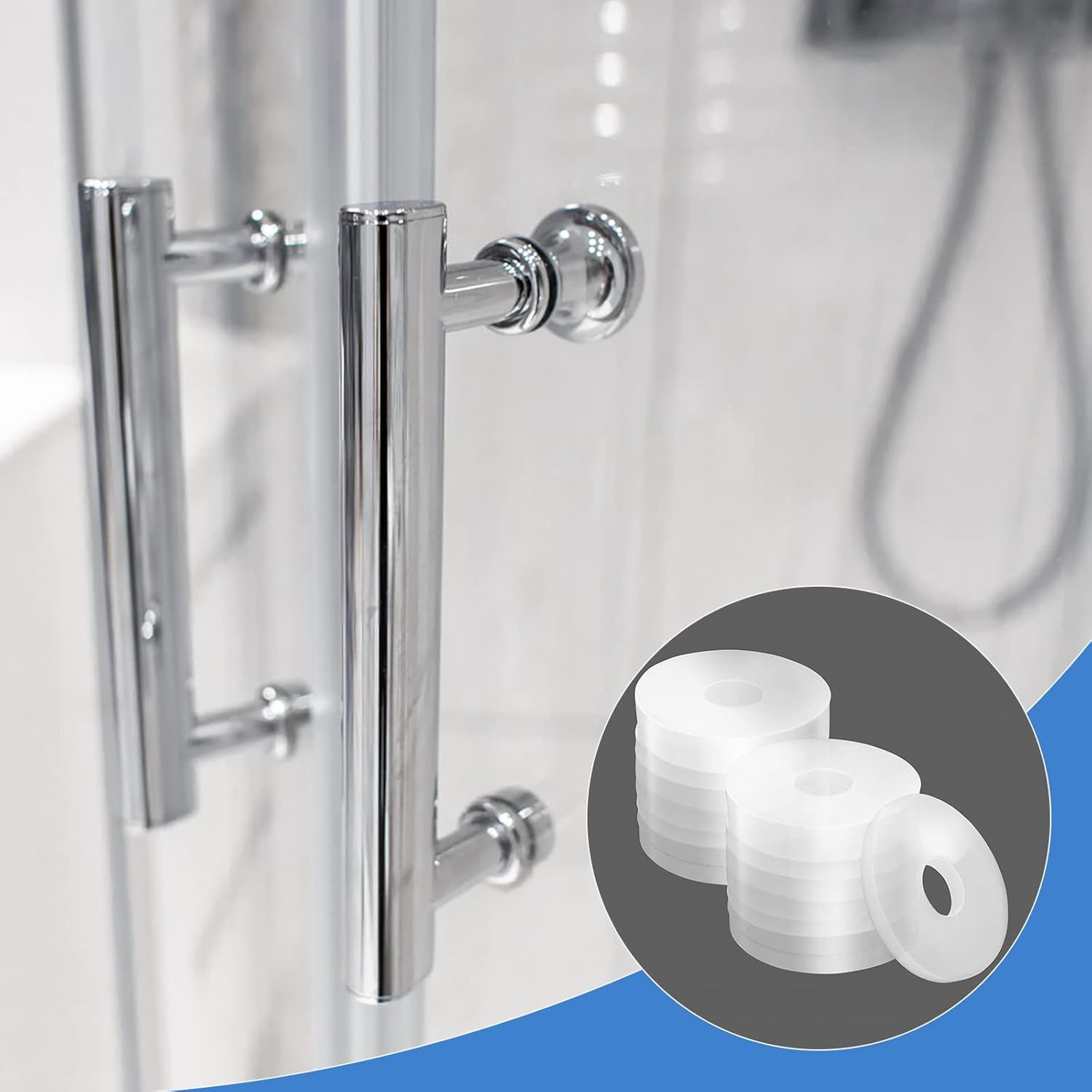 Grevosea 20Pcs Nylon Flat Washer 13/16" OD,3/16" ID Clear Washers... 