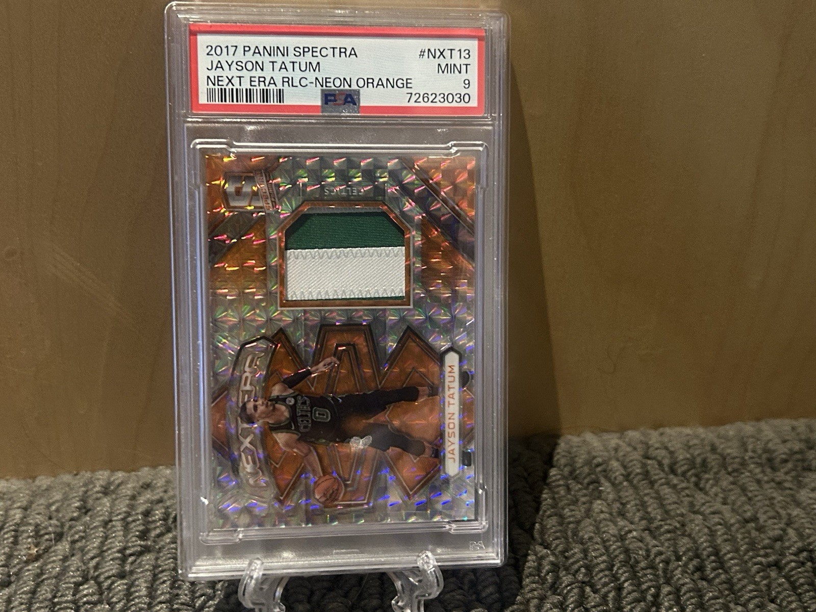 2017 Panini Spectra Jayson Tatum RC Next Era Rlc-neon Orange PSA 9 4/5 Game-wore