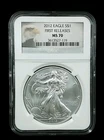 2012 $1 American Silver Eagle  NGC MS 70 FIRST RELEASE #7645