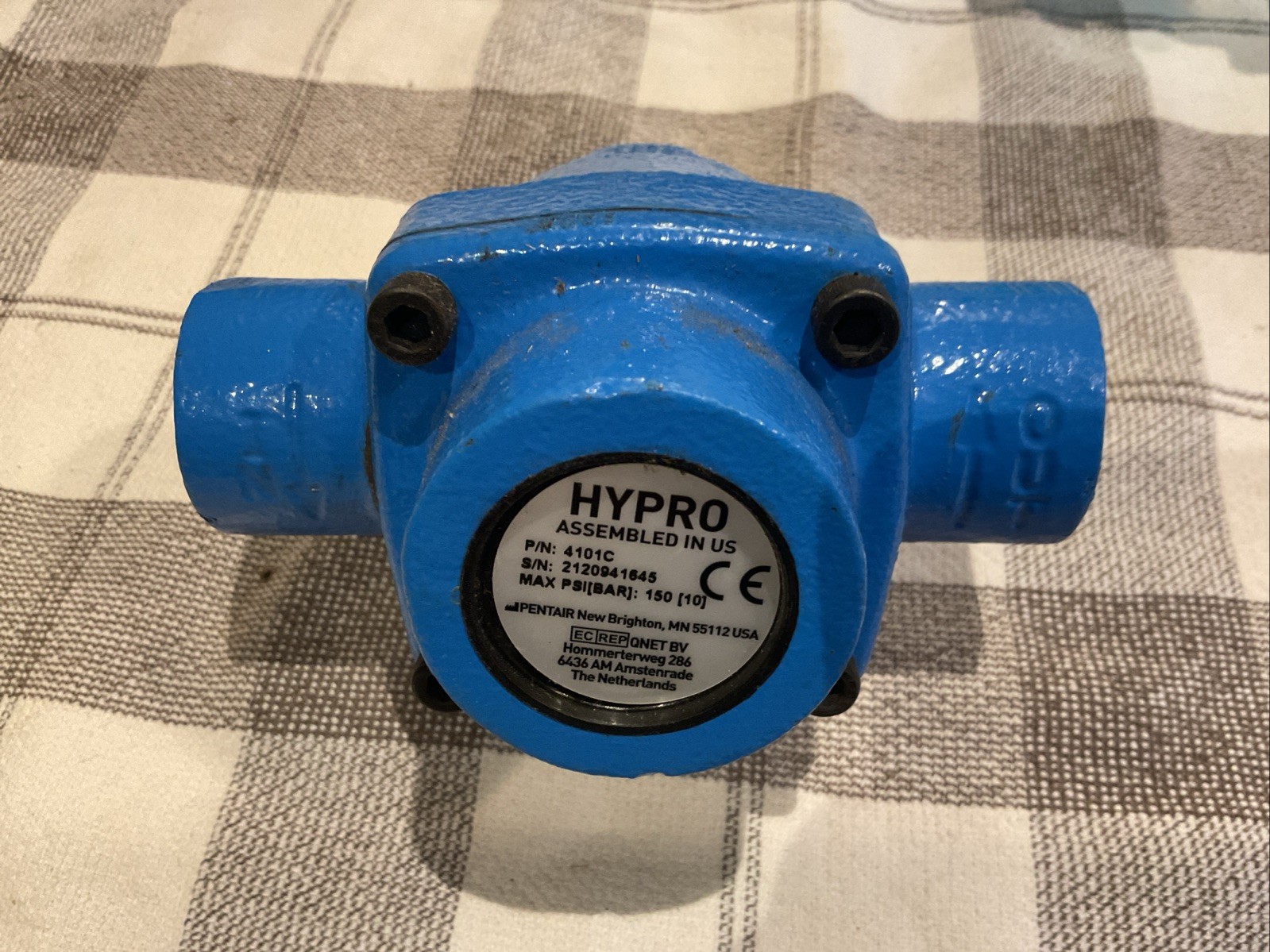 PENTAIR HYPRO 4101C 4-Roller Pump, Cast Iron Sprayer Pump, 7.2 GPM, 150 PSI, ...