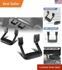Universal Black Aluminum Side Steps Set Of 2 For Trucks Suvs - 350lbs Capacity Universal Black Aluminum Side Steps Set Of 2 For Trucks Suvs - 350lbs Capacity