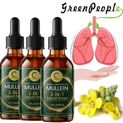 2 IN 1 Mullein Leaf Extract Super Concentrated 2 FL.OZ/60 ML Lung Cleanse
