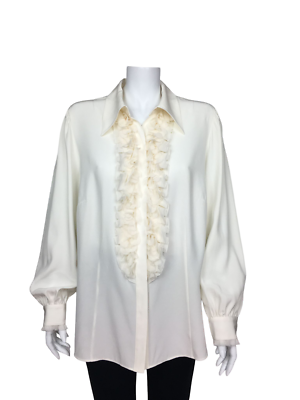 Chemisier Lafayette 148 New York - Col Convertible - Taille L - Blanc - Neuf Avec étiquettes