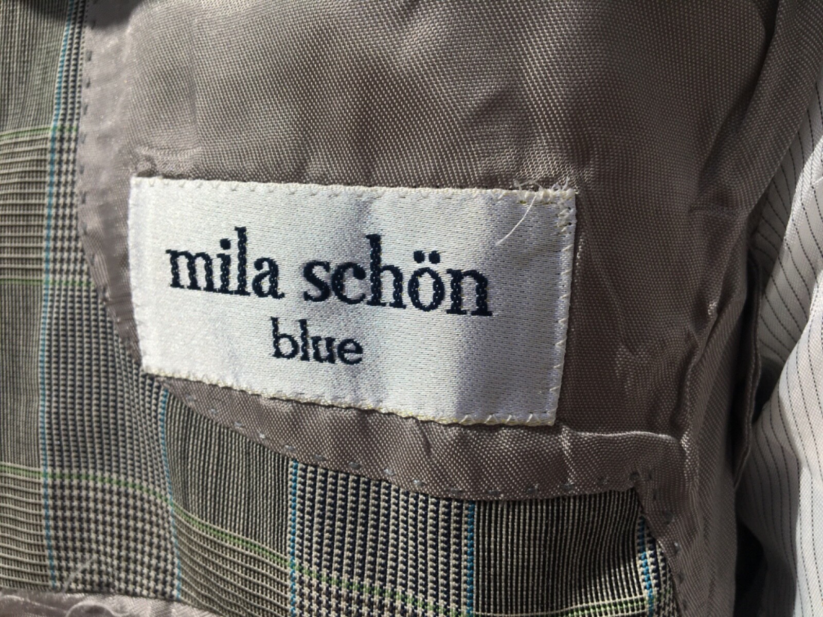 MILA SCHÖN Jacket GREY Blazer Prince of Wales Size 40 UK vintage RRP £189 image 3