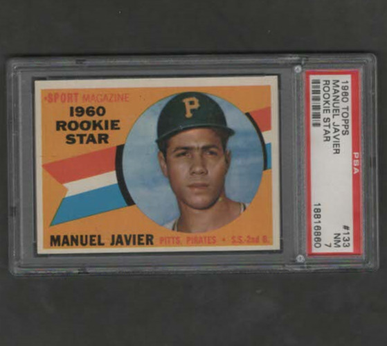 1960 Topps Baseball Manuel Javier # 133  PSA7- Near-Mint- - ROOKIE!