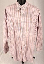 RALPH LAUREN BLAKE Sz 16 1/2 Long Sleeve Button Down Red White Plaid