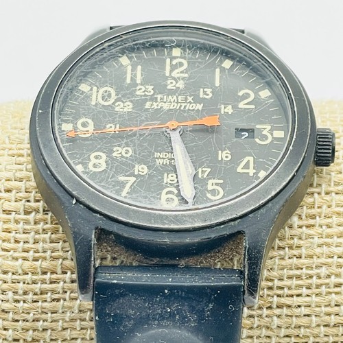 TIMEX Expedition Wristwatch Black Silicone Band Indiglo Water Resistant READ - Picture 5 of 6