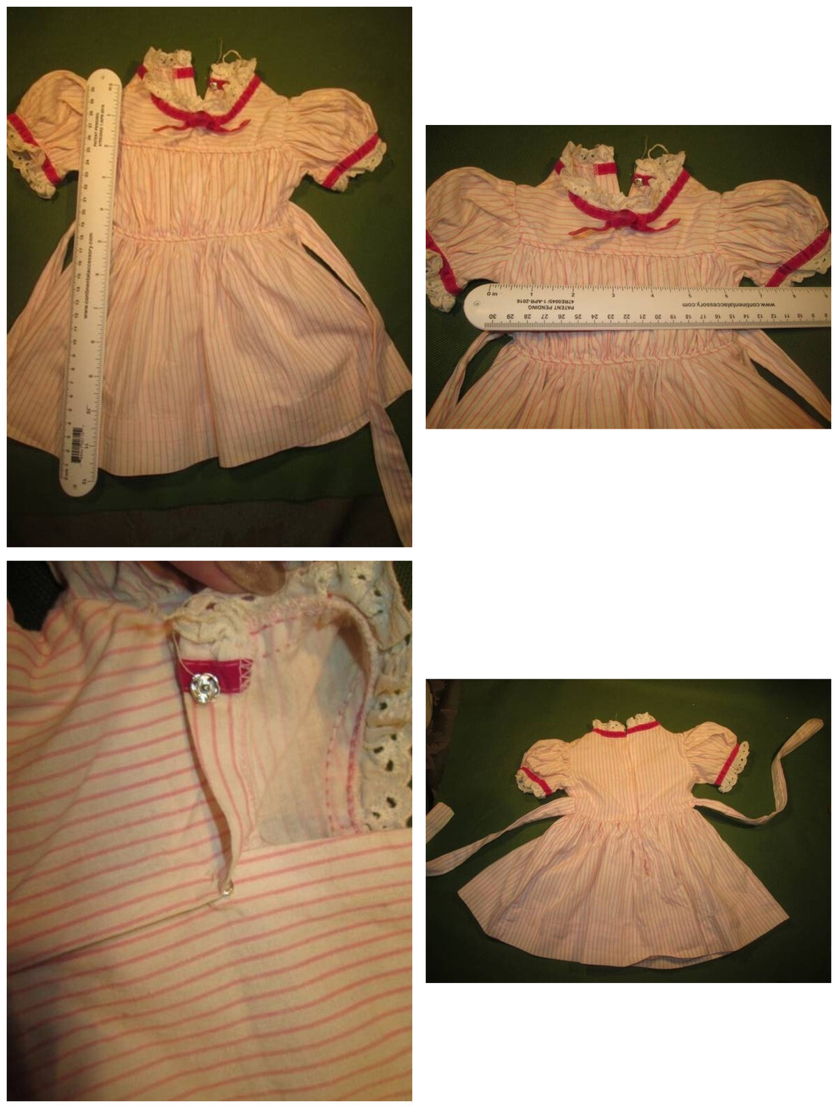 Vintage Doll Clothes 18-20"~❤️~ Striped Cotton Dress #328