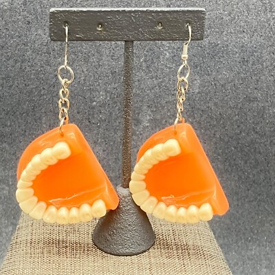 Halloween Dentures Earrings Funny Dental Student Dentist Hygienist Teeth Gums