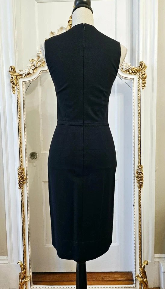 Vestido elástico Alessandro Dell'Acqua negro con inserciones de encaje, talla IT 42, US 6, S Foto 3 de 4