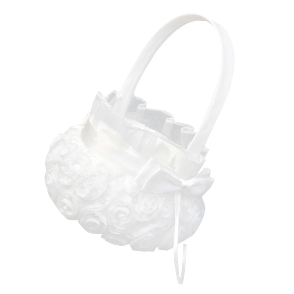 Cestas de boda cesta de pétalos de boda niña flor cesta de pétalos arpillera Foto 4 de 4