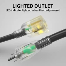 15 Ft 10/3 Black Outdoor Extension Cord Waterproof Heavy Duty 10 Gauge 3 Prong F